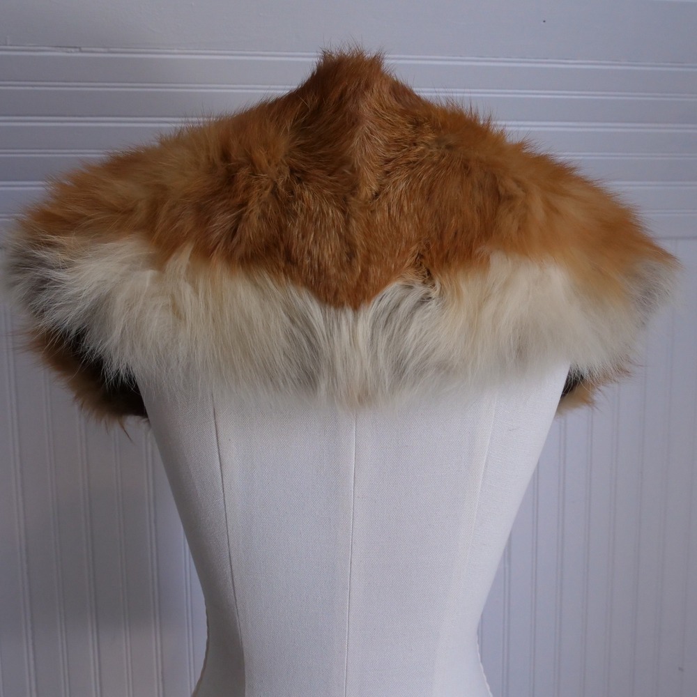 Vintage mid century two tone genuine fox fur collar - Picture 3 of 8